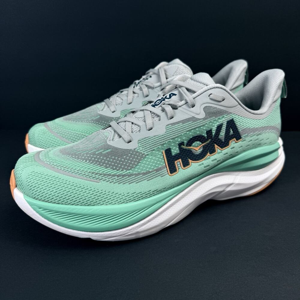HOKA Skyflow Men’s 14D Stellar Grey Shoreline Running Walking Gym Shoes
